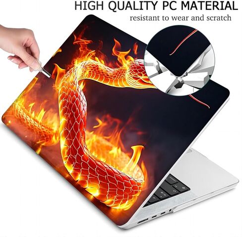 Compatible with MacBook Air 13.6-inch, Hard Shell Case with Keyboard Cover and Screen Protector (A2681, M2 chip / A3113, M3 chip / A3240, M4 chip, 2022-2025 Release) - Snakes MC22574 in Saudi Arabia