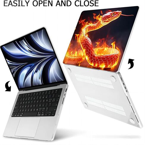 Compatible with MacBook Air 13.6-inch, Hard Shell Case with Keyboard Cover and Screen Protector (A2681, M2 chip / A3113, M3 chip / A3240, M4 chip, 2022-2025 Release) - Snakes MC22574 in Saudi Arabia