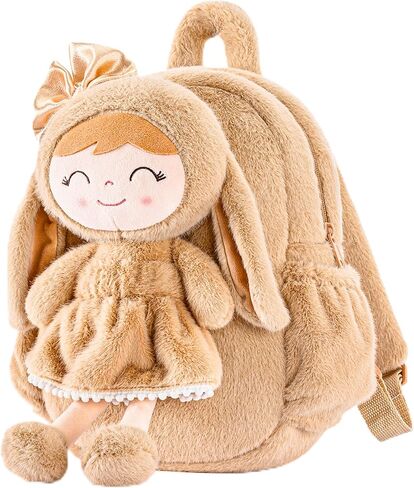 قفازات صغيرة من القلوفيلا حقيبة ظهر طفلة هدية حقيبة حفاضات حفاضات مع فتاة ربيعة فتاة الشعر مع حب بني أرجواني 9 بوصات in Kuwait