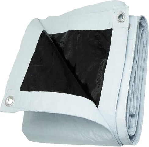 UCINNOVATE 12x13 Ft White/Black Tarp Heavy Duty Waterproof, 10 Mil Durable UV Resistnat Windproof Protective Tarp Cover for Shed Canopy Frame Shelter in Saudi Arabia