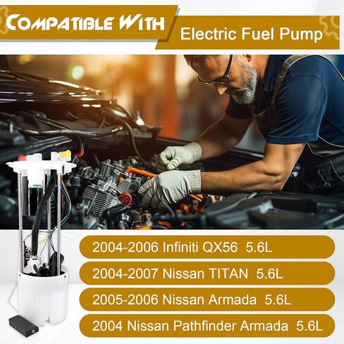 مجموعة وحدة مضخة الوقود الكهربائية مع وحدة إرسال، متوافقة مع 2004-2006 Infiniti QX56 و2005 2006 Nissan Armada، 2004 Pathfinder Armada، 2004-2007 Titan، V8 5.6L، استبدال # E8595M، 17040-7S000 in Kuwait