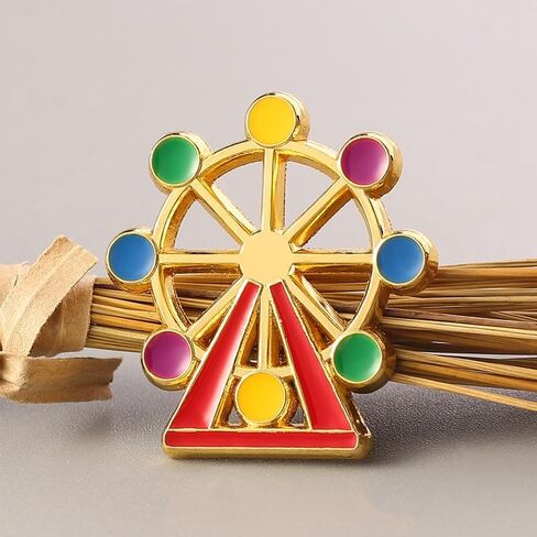 4Pcs Adorable Enamel Hot Air Balloon & Ferris Wheel Brooch Pin for Women in Saudi Arabia