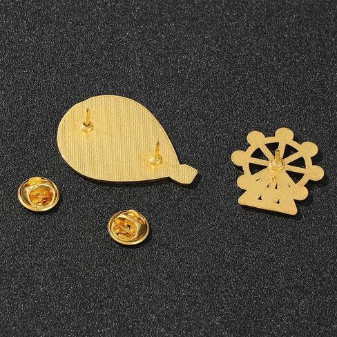 4Pcs Adorable Enamel Hot Air Balloon & Ferris Wheel Brooch Pin for Women in Saudi Arabia