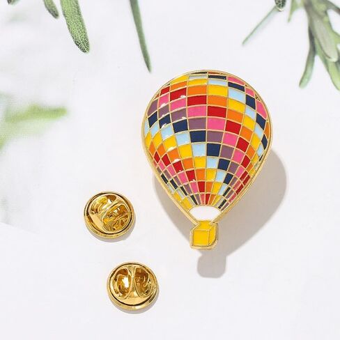4Pcs Adorable Enamel Hot Air Balloon & Ferris Wheel Brooch Pin for Women in Saudi Arabia
