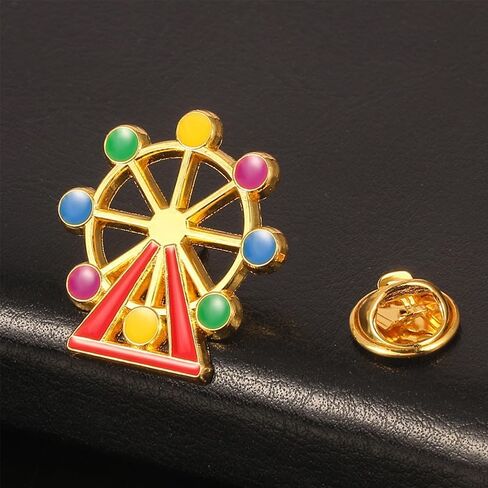4Pcs Adorable Enamel Hot Air Balloon & Ferris Wheel Brooch Pin for Women in Saudi Arabia