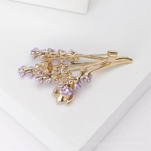Lavender Flower Brooch Crystal Ladybugs Elegant Accessories for Women Scarf Dress Decoration Brooches Lapel Elegant Pin Fashion Gift Jewelry Wedding Flowers Corsage for Ladies Christmas Birthday in Saudi Arabia