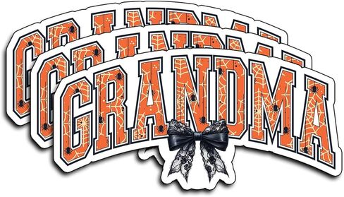 (3 قطع) ملصقات الجدة الهالوين على شكل شبكة العنكبوت القوس المضحك لهدايا الموسم المخيف الخريف الجمالي لمحبي الجدة ملصق مقاوم للماء من الفينيل لزجاجة المياه الممتصة للصدمات للسيارة والقبعة الصلبة للهاتف المحمول 3x1.5 in Kuwait