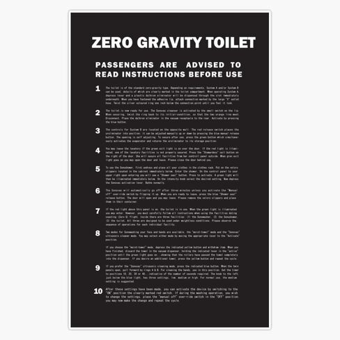 2001 A Space Odyssey Zero Gravity Toilet Instructions Sticker Bumper Sticker Vinyl Decal 5" in Saudi Arabia