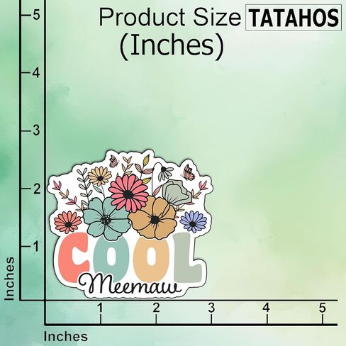 (3 قطع) ملصق Meemaw الرائع من الفينيل مطبوع عليه زهور لزجاجة المياه ودفتر القصاصات والكمبيوتر المحمول ومخطط الهاتف وهدايا الجدة لعيد الأم وعيد الميلاد والأحفاد ومحبي الأسرة والنساء مستوحاة (3 × 2.7) in Kuwait