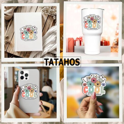 (3 قطع) ملصق Meemaw الرائع من الفينيل مطبوع عليه زهور لزجاجة المياه ودفتر القصاصات والكمبيوتر المحمول ومخطط الهاتف وهدايا الجدة لعيد الأم وعيد الميلاد والأحفاد ومحبي الأسرة والنساء مستوحاة (3 × 2.7) in Kuwait