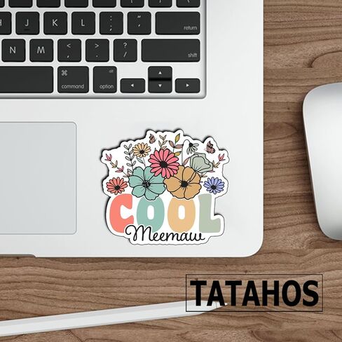 (3 قطع) ملصق Meemaw الرائع من الفينيل مطبوع عليه زهور لزجاجة المياه ودفتر القصاصات والكمبيوتر المحمول ومخطط الهاتف وهدايا الجدة لعيد الأم وعيد الميلاد والأحفاد ومحبي الأسرة والنساء مستوحاة (3 × 2.7) in Kuwait