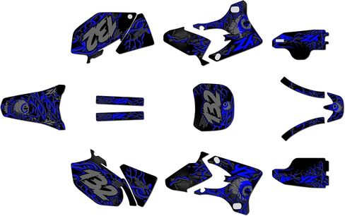 Graphics Kit for Yamaha YZ250F and YZ450F 2003-2005 CORE Series Blue-Shift 9 Mil - Easy Go - Dirt Pit Bike Motorcycle Sticker, Dirtbike Racing Decal no-Plastics in Saudi Arabia