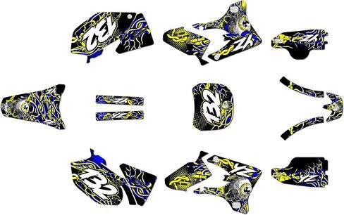 Graphics Kit for Yamaha YZ250F and YZ450F 2003-2005 CORE Series Blue-Shift 9 Mil - Easy Go - Dirt Pit Bike Motorcycle Sticker, Dirtbike Racing Decal no-Plastics in Saudi Arabia
