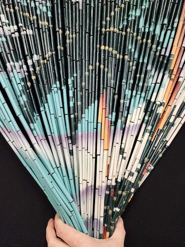 ABeadedCurtain Door Beads Beaded Curtain - Waikiki (Hanging Hardware Included) 90 Strands with 2880 Hand-Painted Bamboo Beads, Wall Hanging Room Divider Doorway Beads in Saudi Arabia