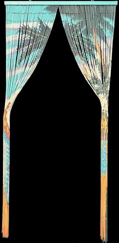 ABeadedCurtain Door Beads Beaded Curtain - Waikiki (Hanging Hardware Included) 90 Strands with 2880 Hand-Painted Bamboo Beads, Wall Hanging Room Divider Doorway Beads in Saudi Arabia