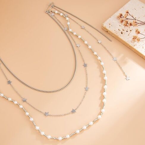 Pearl Chain Tassel Brooch Pin for Women,Long Pearls Beaded Chain Link Lapel Brooches,Suit Dress Outfit Jewelry Accessories in Kuwait