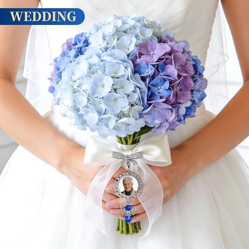 Wedding Bouquet Photo Charms, Something Blue Gift For Bride, Memorial Gift for Deceased Family Members, DIY Photo Bridal Pin Charm, for Bride Gifts and Wedding Gifts in Saudi Arabia