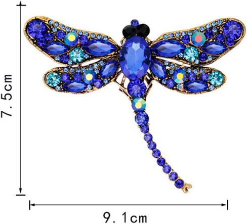 أنيقة اليعسوب الطيور بروش دبوس كريستال حجر الراين الحيوان حزب المجوهرات (الأزرق) in Kuwait