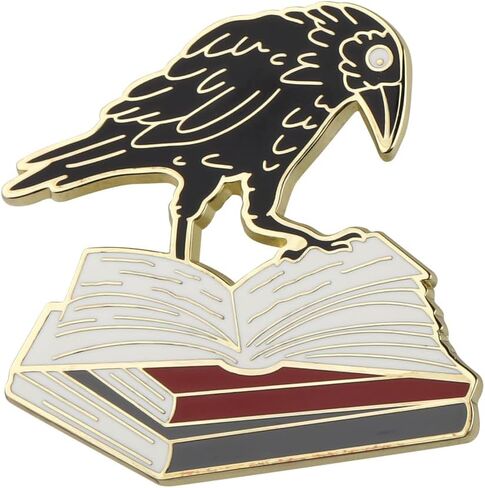 PLITI Crow Bird Gift Crows Lover Gift Crow Club Gifts Bookworm Gifts Crow Book Brooch Pin For Bookish in Saudi Arabia