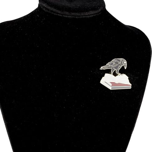PLITI Crow Bird Gift Crows Lover Gift Crow Club Gifts Bookworm Gifts Crow Book Brooch Pin For Bookish in Saudi Arabia