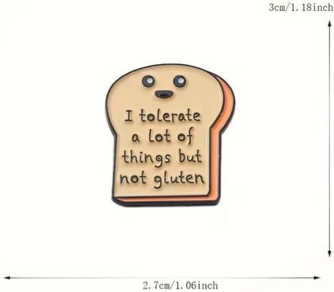1pcs Gluten-Themed Enamel Lapel Pin, Funny Brooch Badge Brooches, Decorative Jewelry Accessories in Saudi Arabia