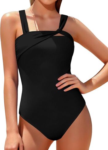 Girls Swimsuit One Piece Adjustable Wide Straps Girls Bathing Suit Modest Square Neck Padded Swimwear 9-16y in Kuwait