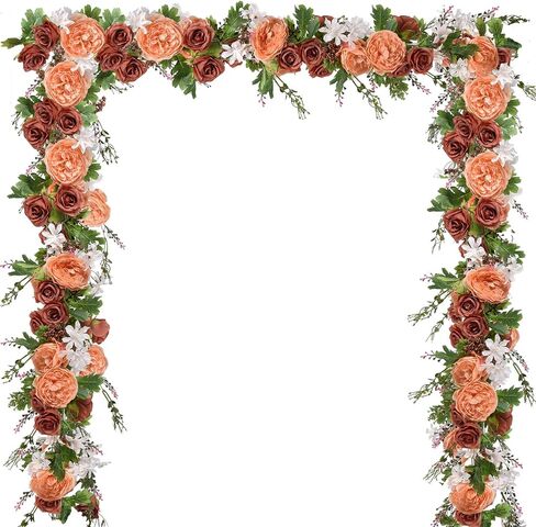2 Pack Artificial Peony Flower Garland - 6ft Silk Peony Garland Flowers Vine White Peony Silk Flowers for Wedding Arch Party Table Decoration (White) in Kuwait