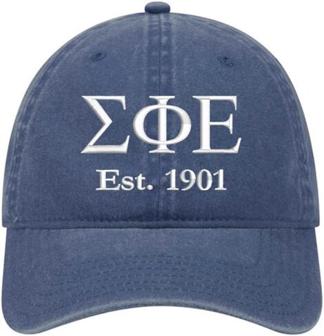 Sigma Phi Epsilon Fraternity Baseball Hat - Sig Ep Embroidered Greek Letter Cap - Beach Washed Cotton Twill in Saudi Arabia
