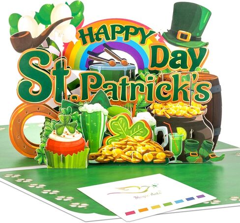 Magic Ants St. Patrick's Day Pop-Up Card | Rainbow, Shamrocks, Leprechaun Hat, Pot of Gold | Festive 3D Design | Happy St. Patrick's Day | Irish Greeting Card in Kuwait