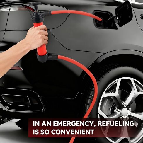 ZUFECY Multi-Function Siphon Pump Kit - Hand-Operated Fuel Transfer Pump with 39.4Inch Hose, for Gasoline, Oil, Water, Air & Inflation, Car and Home Emergency Use​ in Kuwait