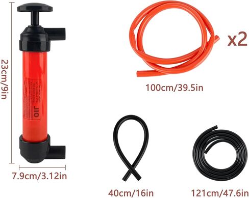 ZUFECY Multi-Function Siphon Pump Kit - Hand-Operated Fuel Transfer Pump with 39.4Inch Hose, for Gasoline, Oil, Water, Air & Inflation, Car and Home Emergency Use​ in Kuwait