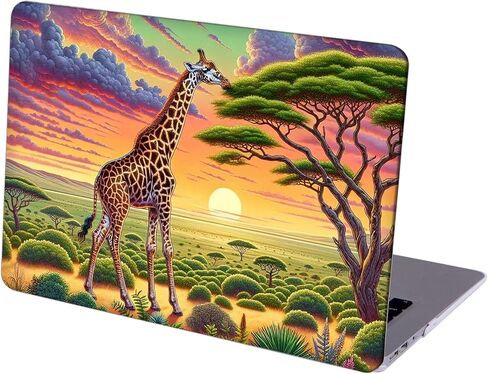 Compatible with MacBook Air 13.6-inch, Hard Shell Case with Keyboard Cover and Screen Protector (A2681, M2 chip / A3113, M3 chip / A3240, M4 chip, 2022-2025 Release) - Giraffes MC23237 in Saudi Arabia