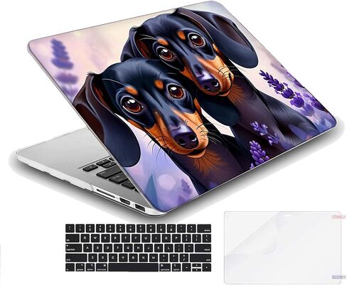 Compatible with MacBook Pro 16-inch, Hard Shell Case with Keyboard Cover and Screen Protector (A2141, 2020 2019 Release) - Dachshunds MC23018 in Saudi Arabia
