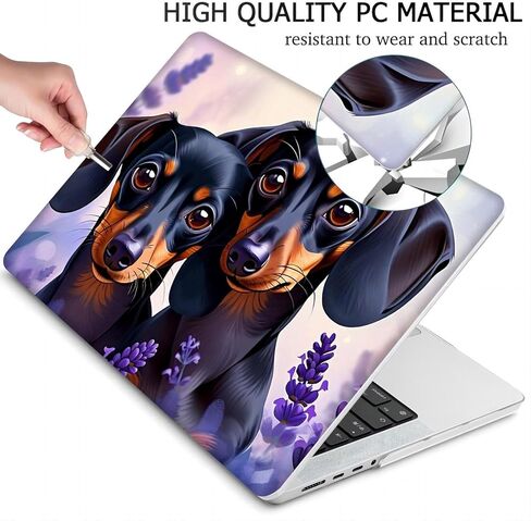 Compatible with MacBook Pro 16-inch, Hard Shell Case with Keyboard Cover and Screen Protector (A2141, 2020 2019 Release) - Dachshunds MC23018 in Saudi Arabia