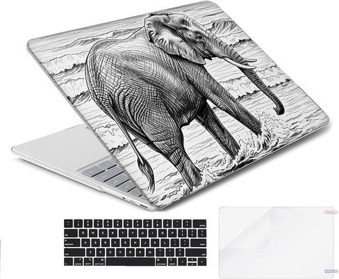 Compatible with Surface Laptop Go 2/1 12.4 inch, Hard Shell Case with Keyboard Cover and Screen Protector (Models:2013&1943, 2022 2020 Release) - Elephants MC23204 in Saudi Arabia