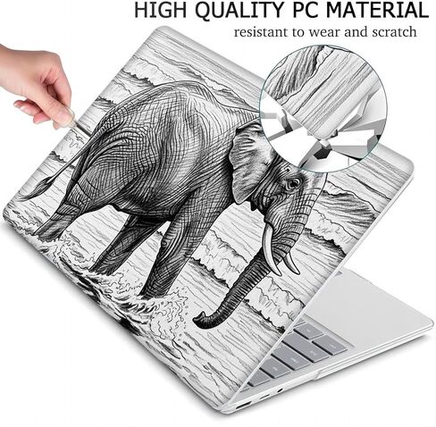 Compatible with Surface Laptop Go 2/1 12.4 inch, Hard Shell Case with Keyboard Cover and Screen Protector (Models:2013&1943, 2022 2020 Release) - Elephants MC23204 in Saudi Arabia