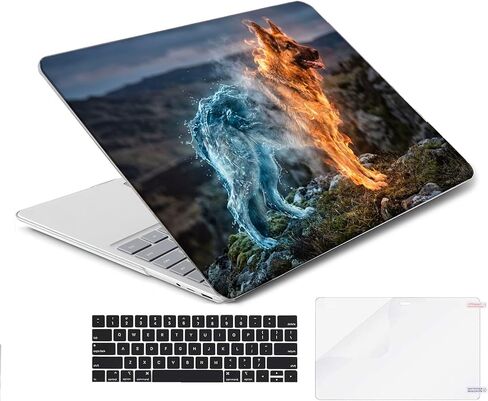 متوافق مع Surface Laptop Go 2/1 12.4 بوصة، حافظة صلبة مع غطاء لوحة مفاتيح وواقي شاشة (الطرازات: 2013&1943، إصدار 2022 2020) - German Shepherd MC22644 in Kuwait