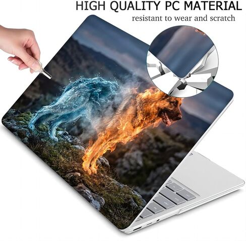 متوافق مع Surface Laptop Go 2/1 12.4 بوصة، حافظة صلبة مع غطاء لوحة مفاتيح وواقي شاشة (الطرازات: 2013&1943، إصدار 2022 2020) - German Shepherd MC22644 in Kuwait