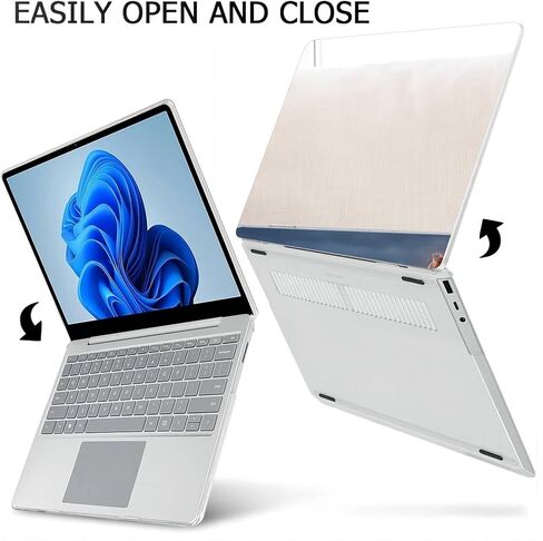 متوافق مع Surface Laptop Go 2/1 12.4 بوصة، حافظة صلبة مع غطاء لوحة مفاتيح وواقي شاشة (الطرازات: 2013&1943، إصدار 2022 2020) - German Shepherd MC22644 in Kuwait