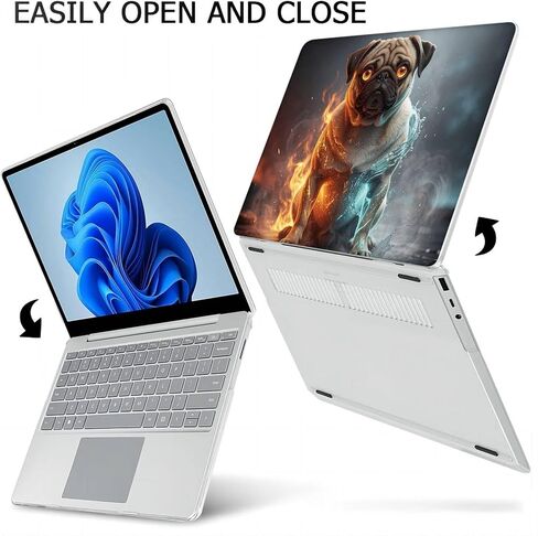 Compatible with Surface Laptop 5/4/3 13.5 inch, Hard Shell Case with Keyboard Cover and Screen Protector (Models:1951&1868, 2022 2021 2019 Release) - Pug MC22733 in Saudi Arabia