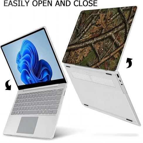 متوافق مع Surface Laptop Go 2/1 12.4 بوصة، حافظة صلبة مع غطاء لوحة مفاتيح وواقي شاشة (الطرازات: 2013&1943، إصدار 2022 2020) - مموه MC22838 in Kuwait