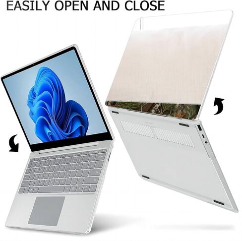 متوافق مع Surface Laptop Go 2/1 12.4 بوصة، حافظة صلبة مع غطاء لوحة مفاتيح وواقي شاشة (الطرازات: 2013&1943، إصدار 2022 2020) - مموه MC22838 in Kuwait