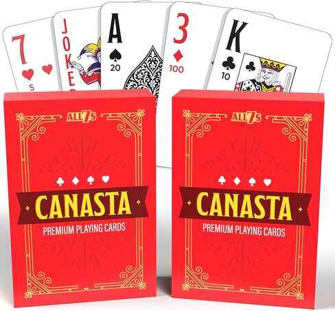 مجموعة ألعاب Canasta Deluxe - لعبة البطاقات الكلاسيكية للبالغين والأسرة ، وهي هدية مثالية للمتعة الحنين إلى لاعبين أو أكثر in Kuwait
