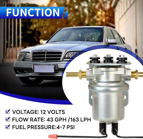 P4070 SP1130 Upgraded Electric Fuel Pump (Gloves Included) Compatible with Carter, for 12V systems in most passenger cars, trucks, SUVs, and recreational vehicles In-Line Rotary Vane Pump in Kuwait