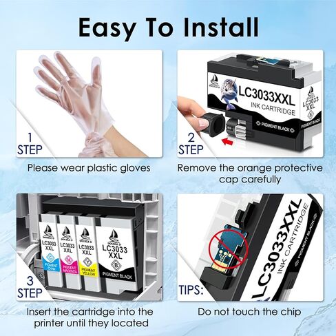 DOUBLE D LC3033 Ink Cartridges Compatible Replacement for Brother LC3033 LC3033XXL 3033 LC3035 3035 for Brother MFC-J995DW MFC-J805DW MFC-J815DW MFC-J995DWXL MFC-J805DWX (2BK/C/M/Y, 5 Pack) in Kuwait