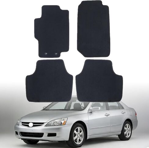 مجموعة كاملة من سجادات أرضية السيارة من GXARTS لحماية جميع الأحوال الجوية متوافقة مع Honda Accord 2003 2004 2005 2006 2007 | سجادات سيارة سوداء مقاومة للماء مع ظهر مضاد للانزلاق in Saudi Arabia