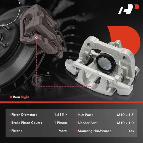 A-Premium Disc Brake Caliper Assembly with Bracket Compatible with Select Volvo Models - S60 2011-2018, S80 2007-2016, V60 2015-2018, V70 2008-2010, XC60 2010-2017, XC70 2008-2016 - Rear Passenger in Saudi Arabia