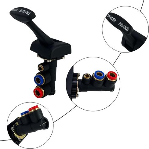 استبدال صمام التحكم في فرامل المقطورة للخدمة الشاقة 26503-1 GTD-26503-1 متوافق مع تطوير Freightliner GT، تكوين ثلاثي الاتجاهات، 2 من منافذ الدفع 3/8 بوصة، 1 من 1/4 بوصة دفع للداخل in Kuwait