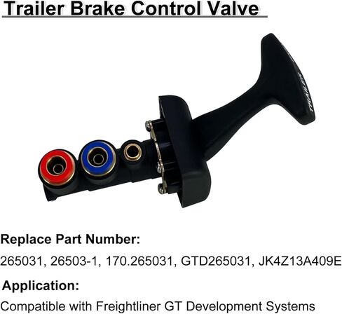 استبدال صمام التحكم في فرامل المقطورة للخدمة الشاقة 26503-1 GTD-26503-1 متوافق مع تطوير Freightliner GT، تكوين ثلاثي الاتجاهات، 2 من منافذ الدفع 3/8 بوصة، 1 من 1/4 بوصة دفع للداخل in Kuwait