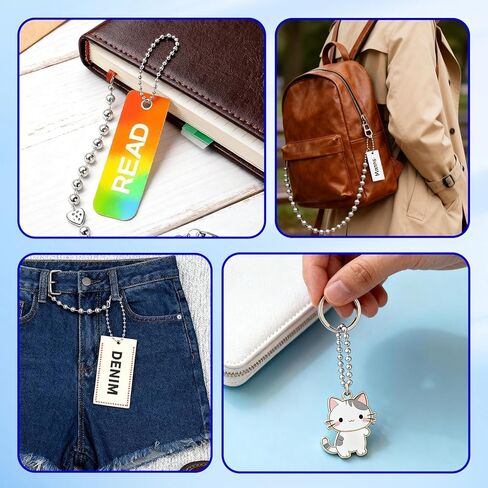 150 PCS Stainless Steel Ball Bead Chain, 12cm Metal Bead Chain with Matching Connectors for Jewelry Making, DIY Crafts and ID Dog Tag Hanging, High Quality Silver Finish (2.4mm Thickness) in Kuwait